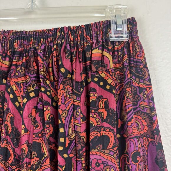 Vintage Nygard Collection Silk Floral Paisley Pleated Pull On Midi Skirt S/M - Picture 4 of 16